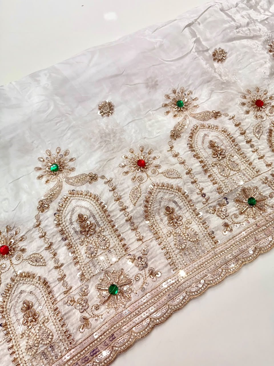 Dyeable Sequin Crepe Fabric