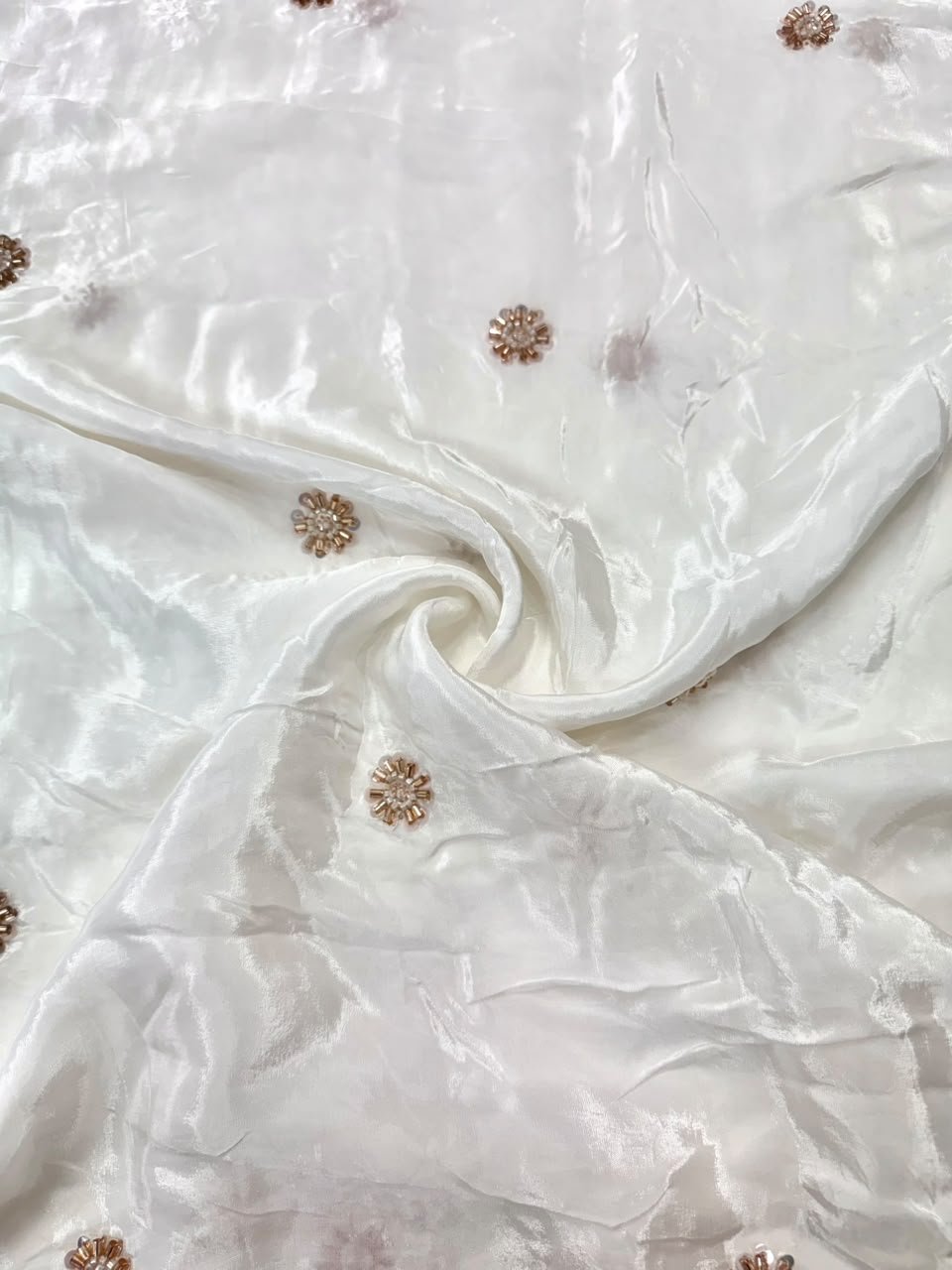 Dyeable Sequin Crepe Fabric