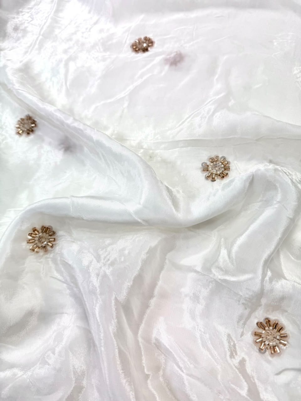 Dyeable Sequin Crepe Fabric