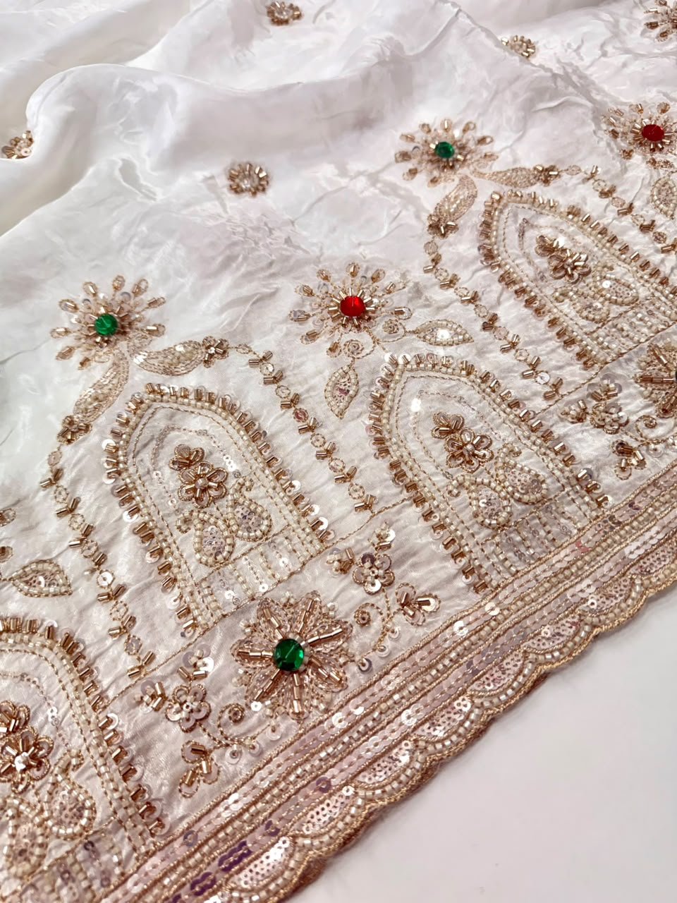 Dyeable Sequin Crepe Fabric