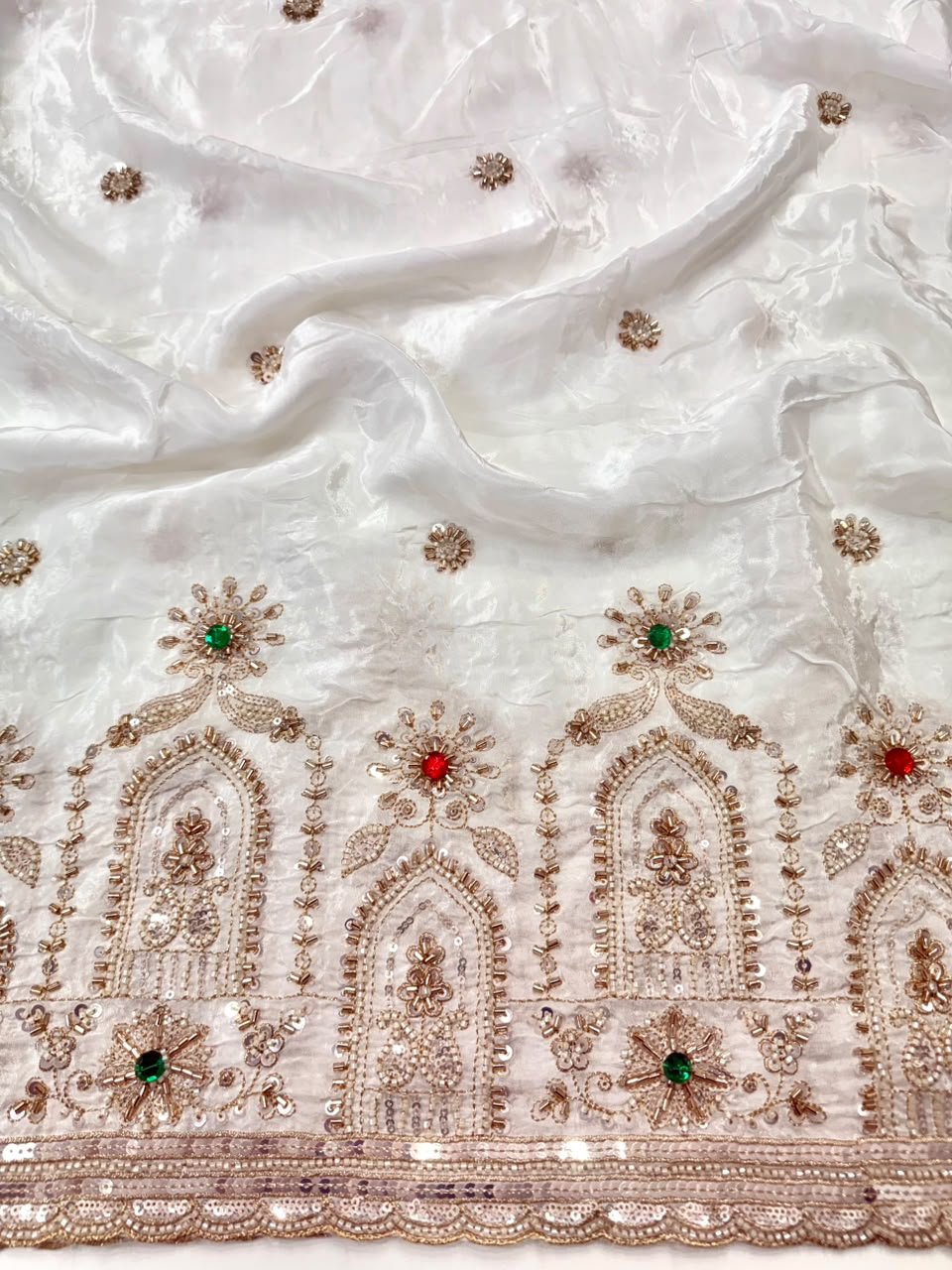 Dyeable Sequin Crepe Fabric