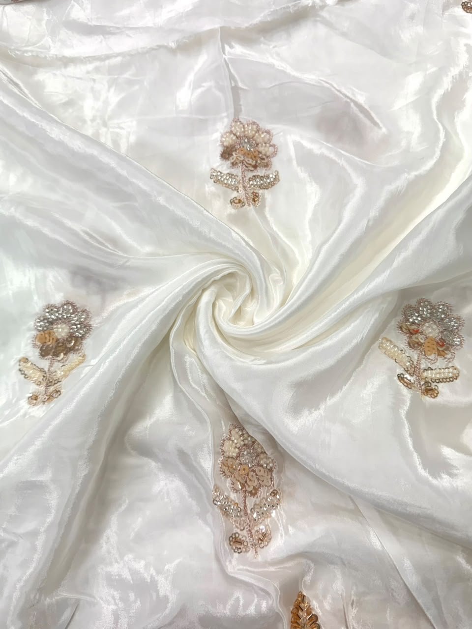 Dyeable Sequin Crepe Fabric