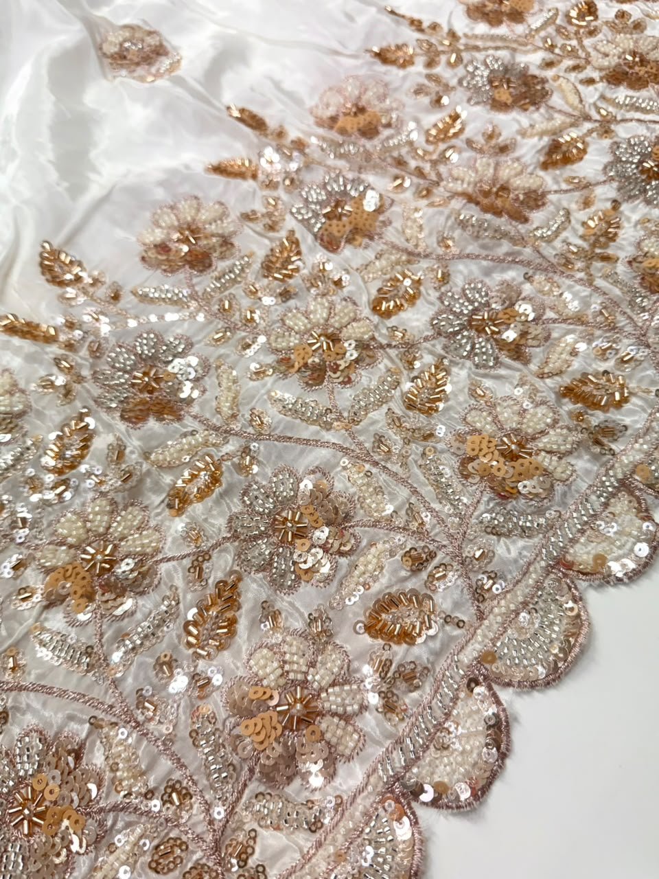 Dyeable Sequin Crepe Fabric