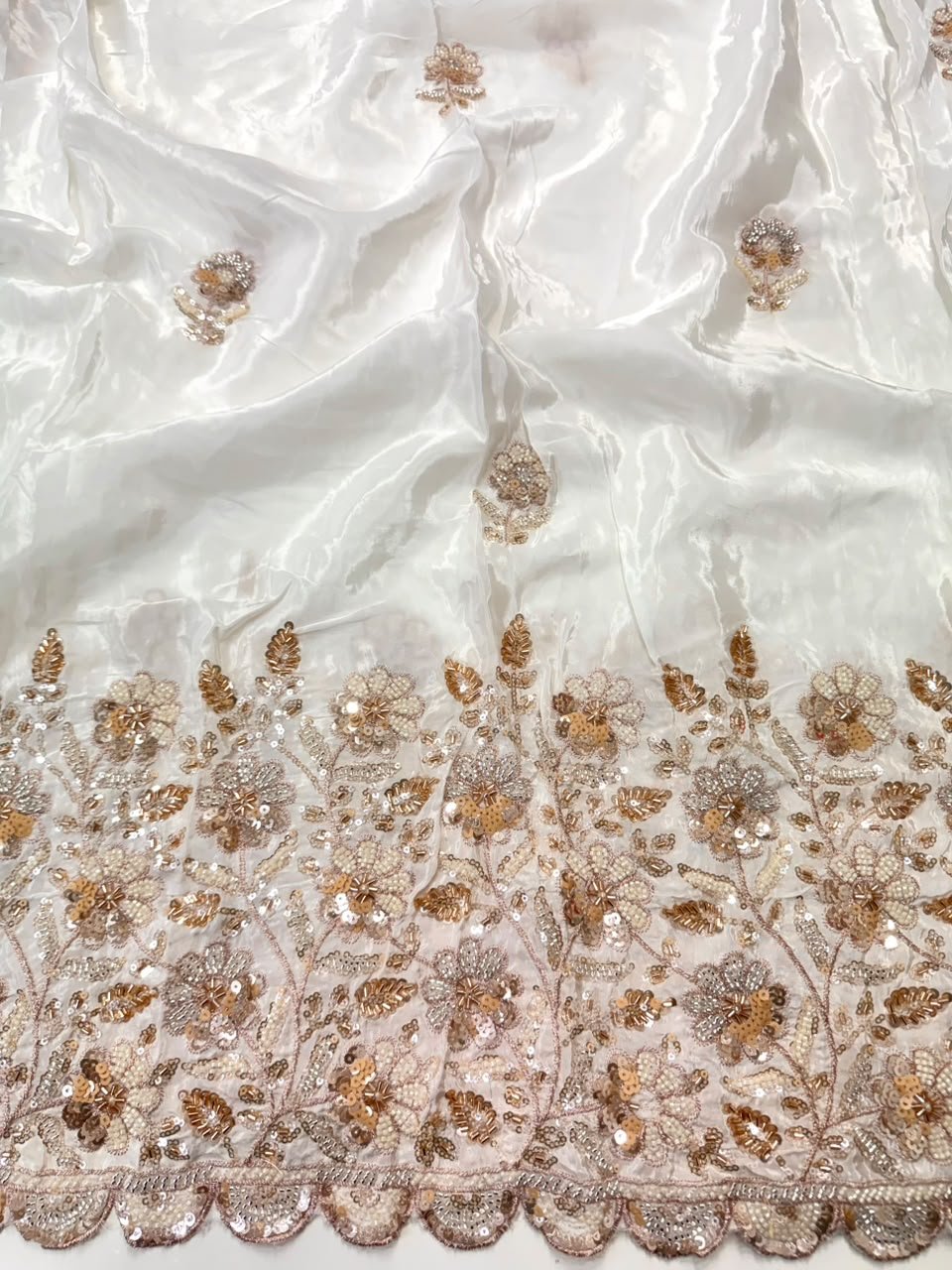 Dyeable Sequin Crepe Fabric