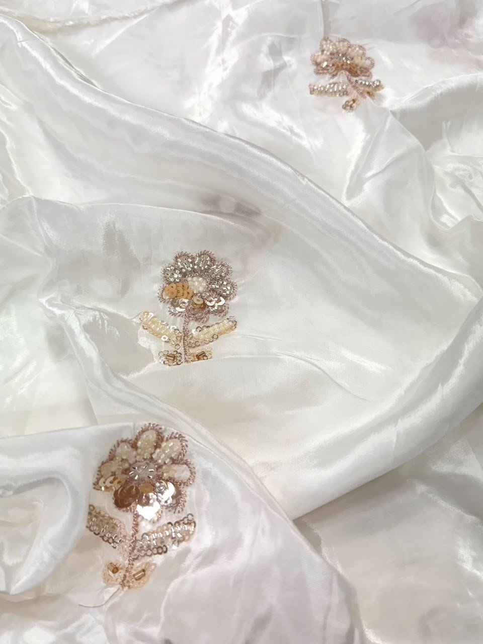 Dyeable Sequin Crepe Fabric