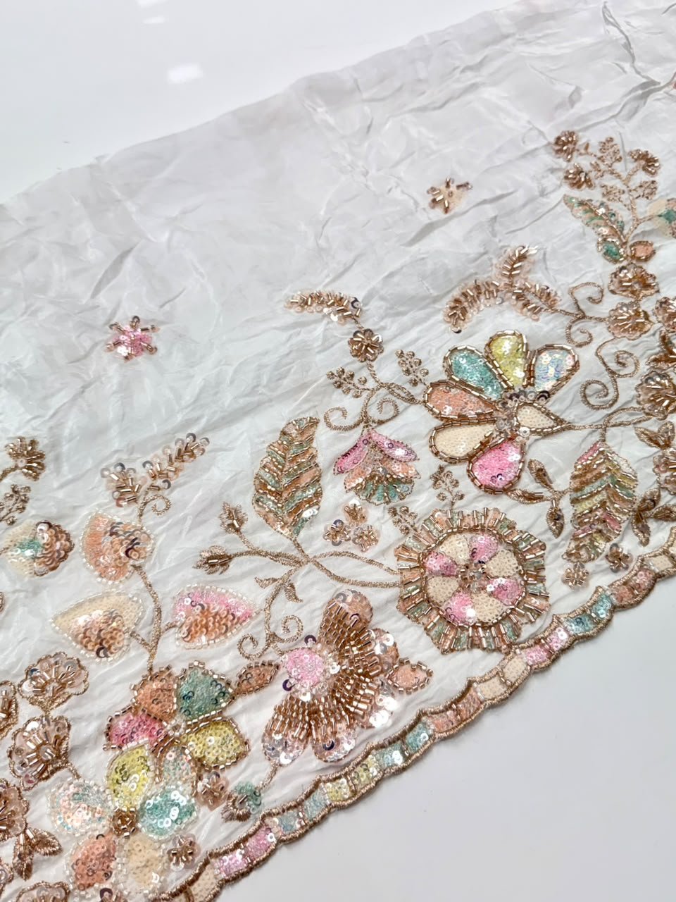 Dyeable Sequin Crepe Fabric