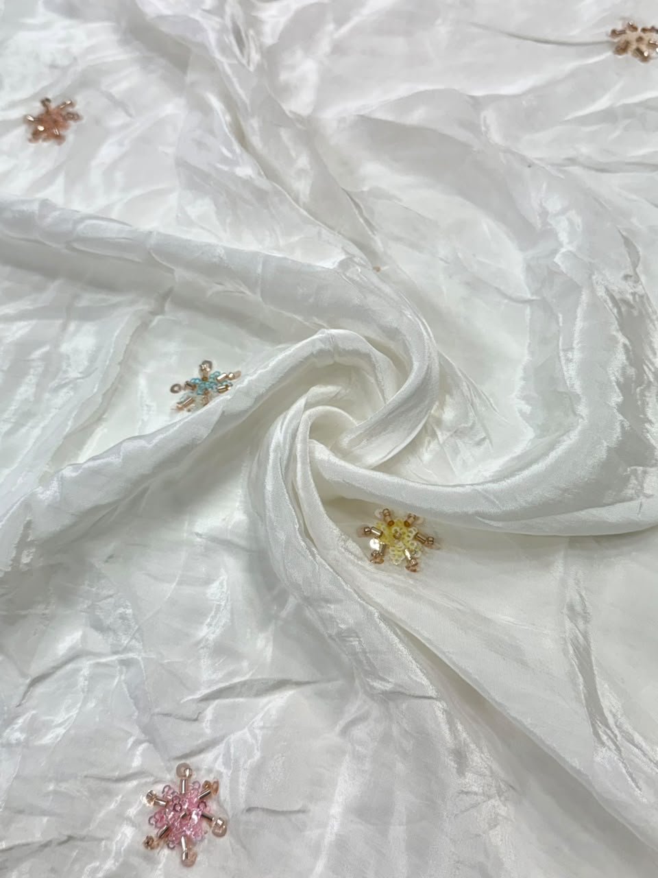 Dyeable Sequin Crepe Fabric
