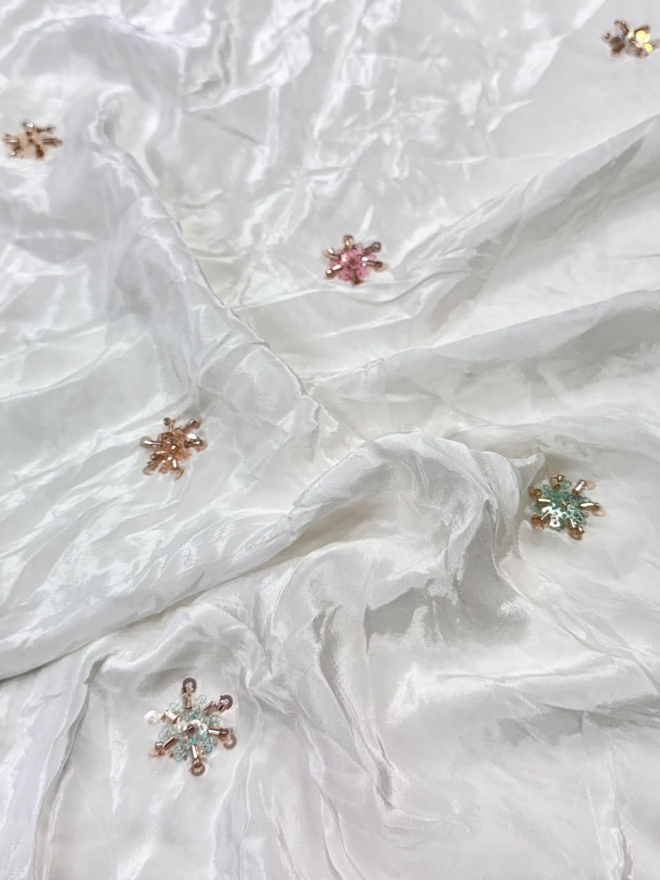 Dyeable Sequin Crepe Fabric