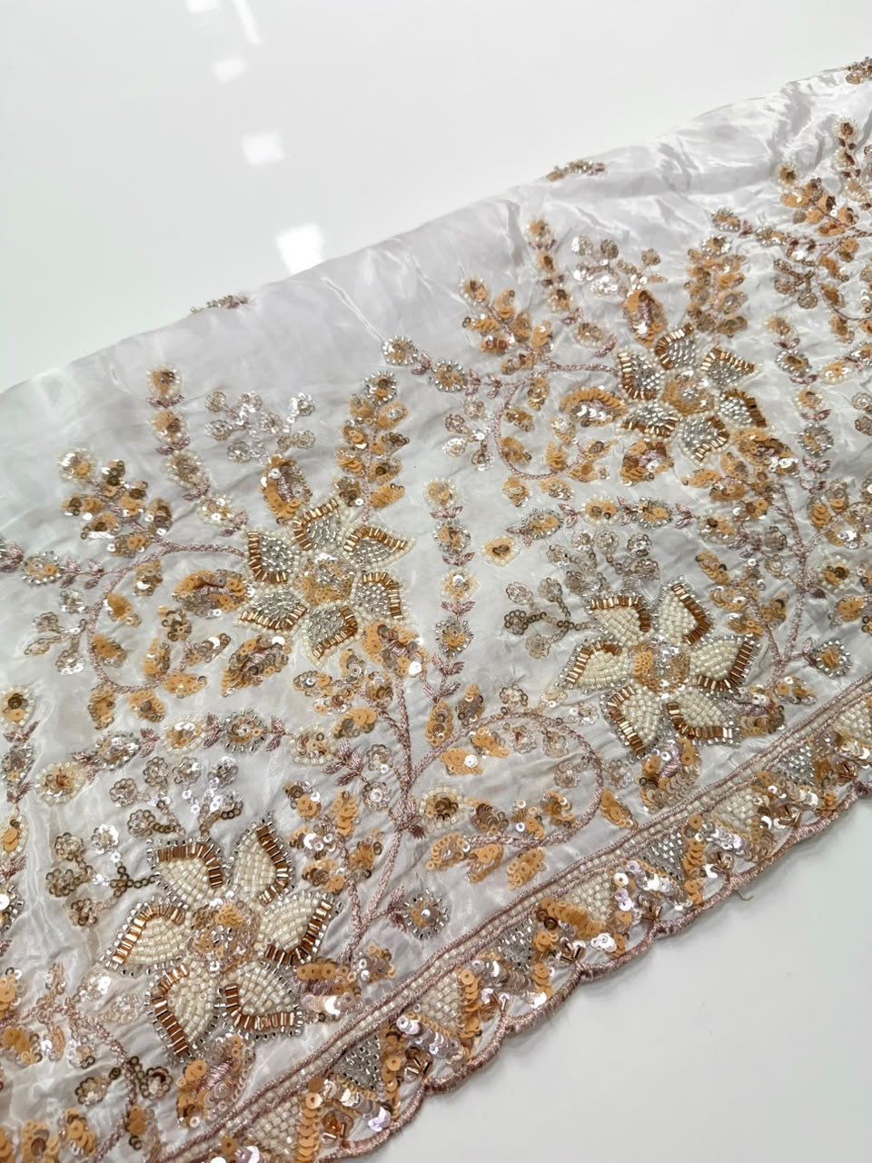 Dyeable Sequin Crepe Fabric