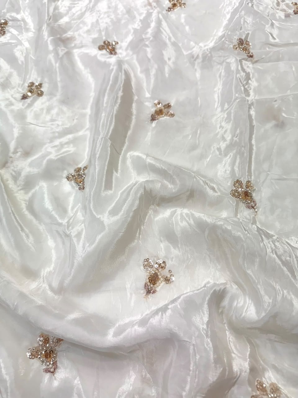 Dyeable Sequin Crepe Fabric