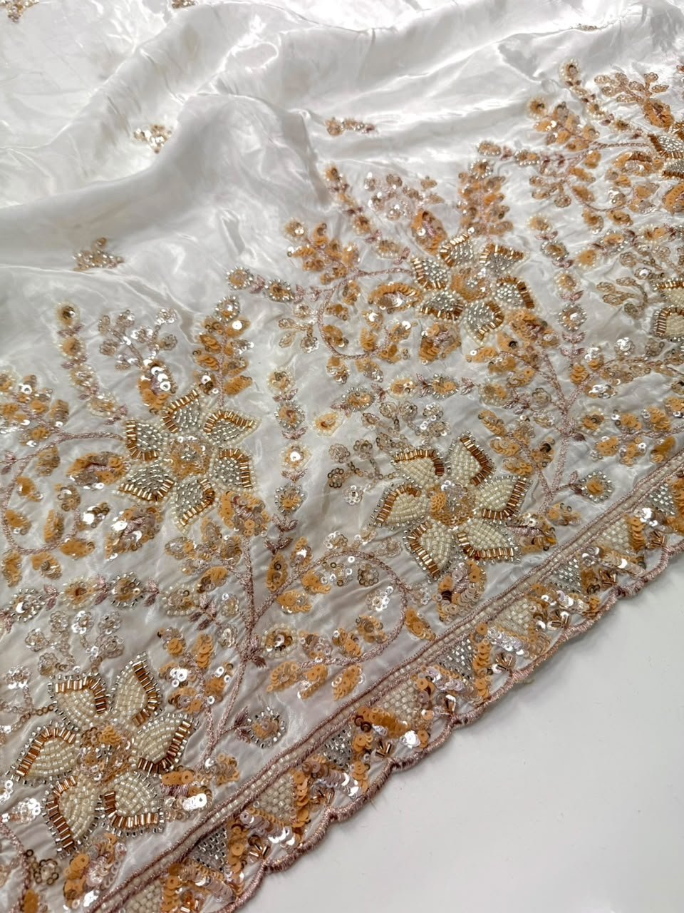 Dyeable Sequin Crepe Fabric