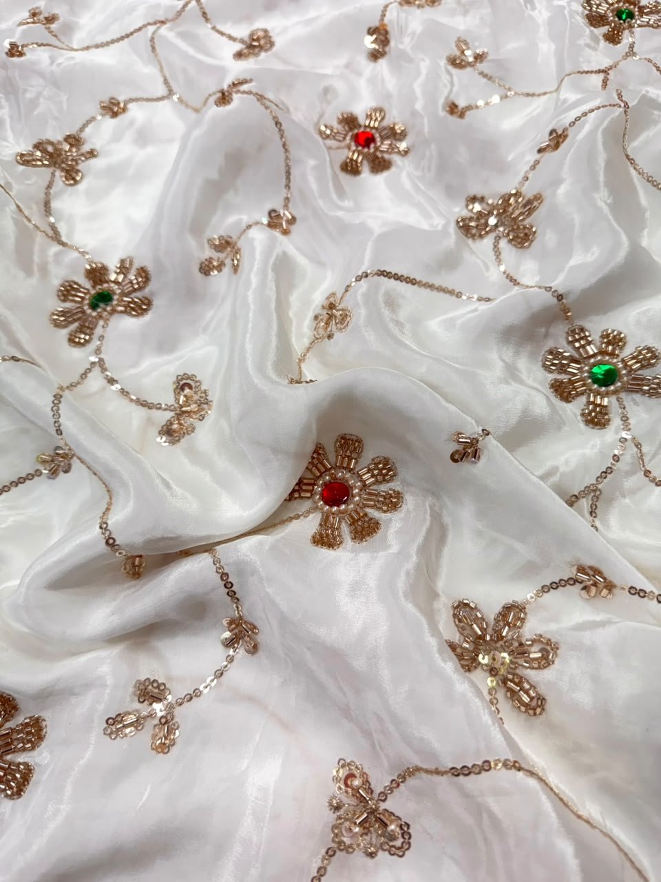 Dyeable Sequin Crepe Fabric