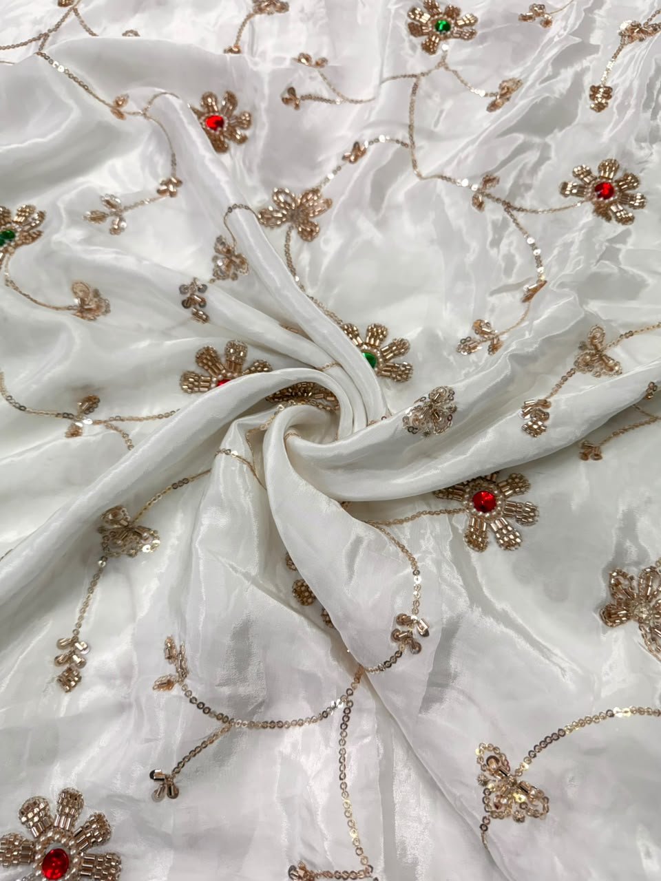 Dyeable Sequin Crepe Fabric