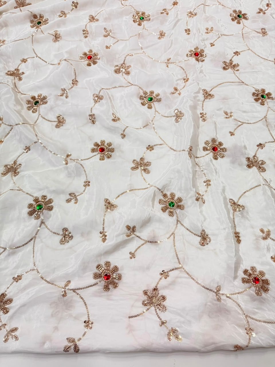 Dyeable Sequin Crepe Fabric