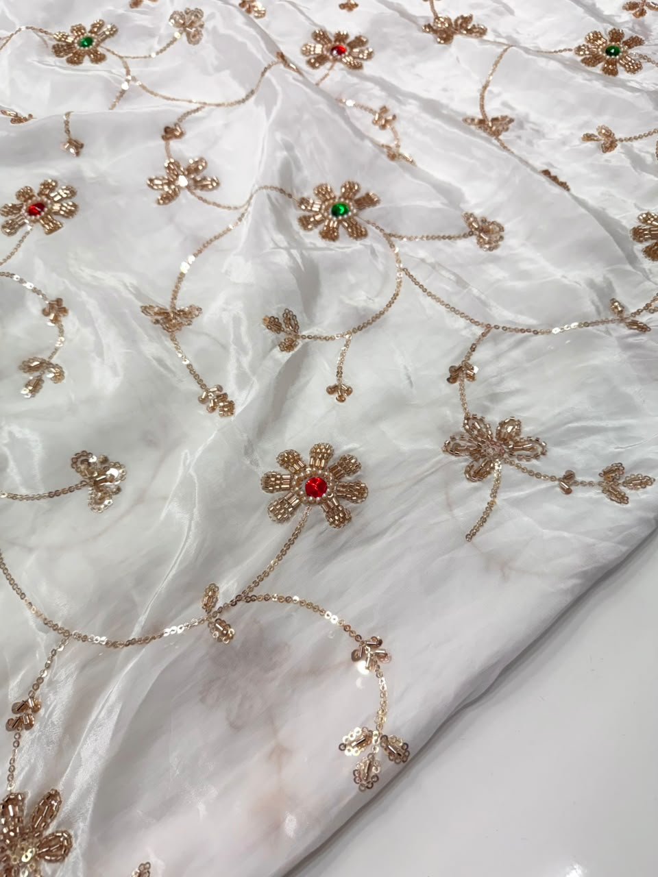 Dyeable Sequin Crepe Fabric