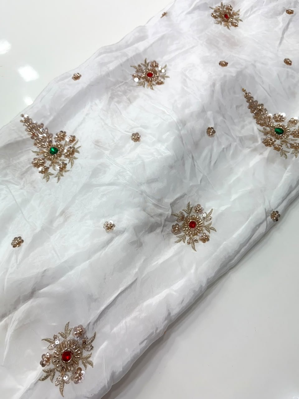 Dyeable Sequin Crepe Fabric