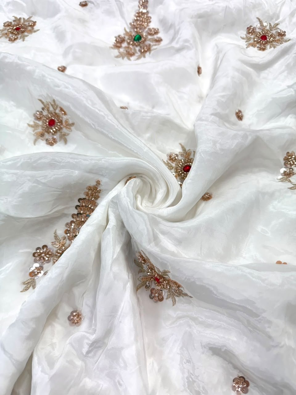 Dyeable Sequin Crepe Fabric