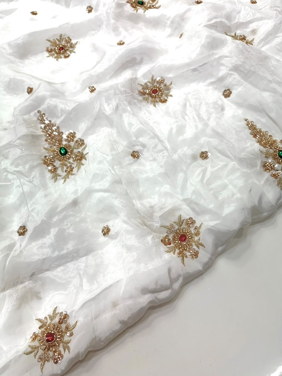 Dyeable Sequin Crepe Fabric