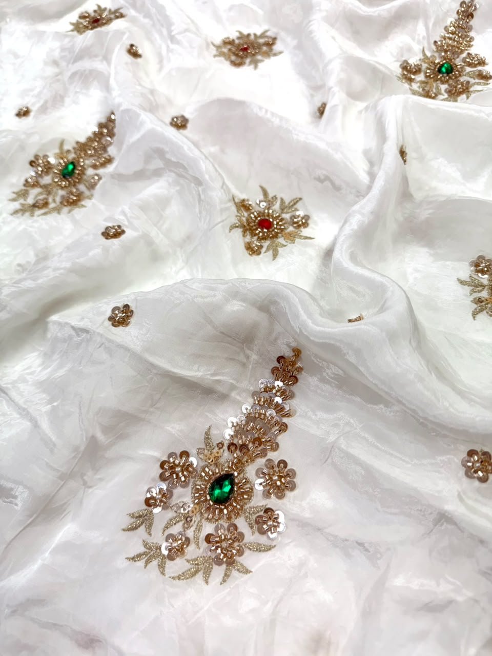 Dyeable Sequin Crepe Fabric