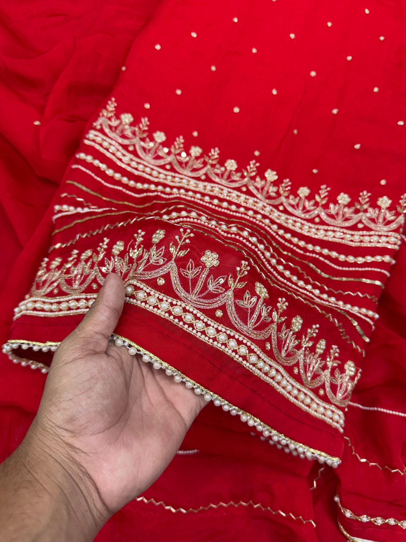 Organza Pearl Work Suit Dupatta (SD143-