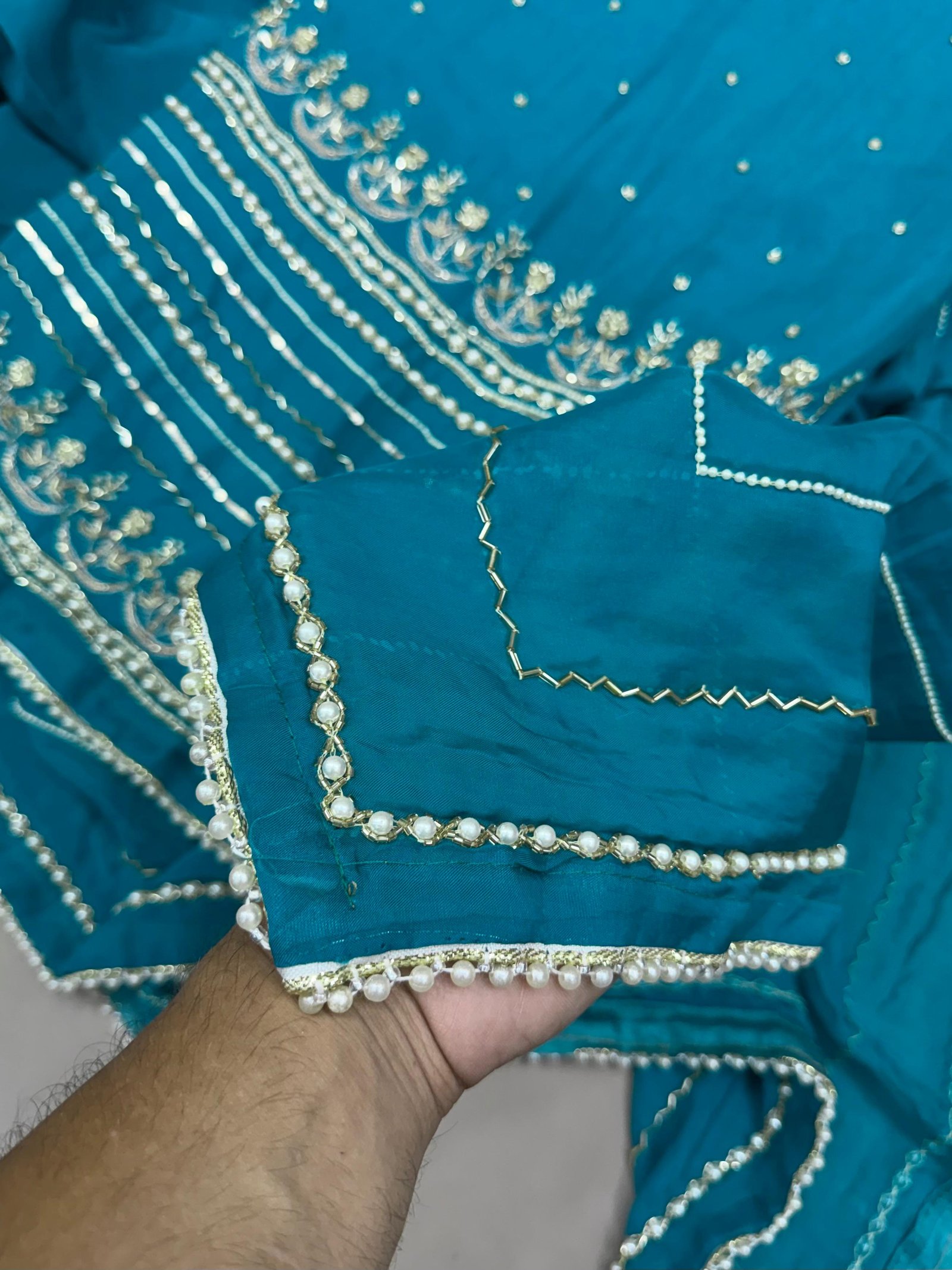Organza Pearl Work Suit Dupatta (SD143-