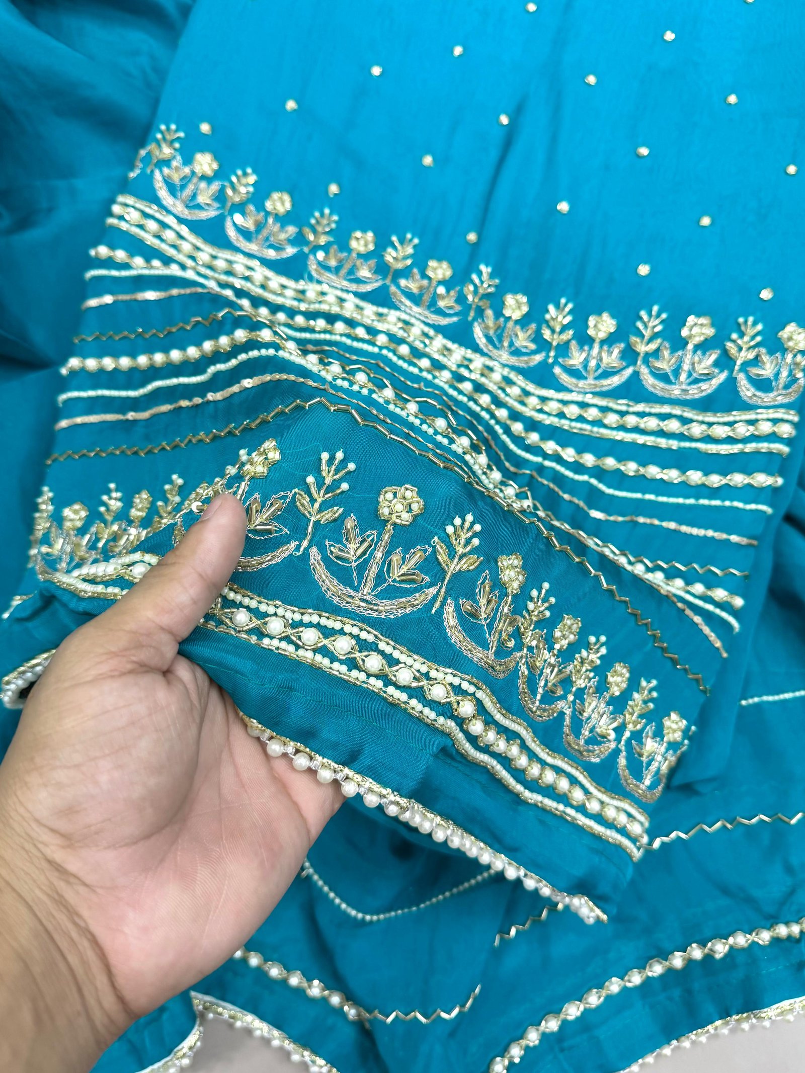 Organza Pearl Work Suit Dupatta (SD143-