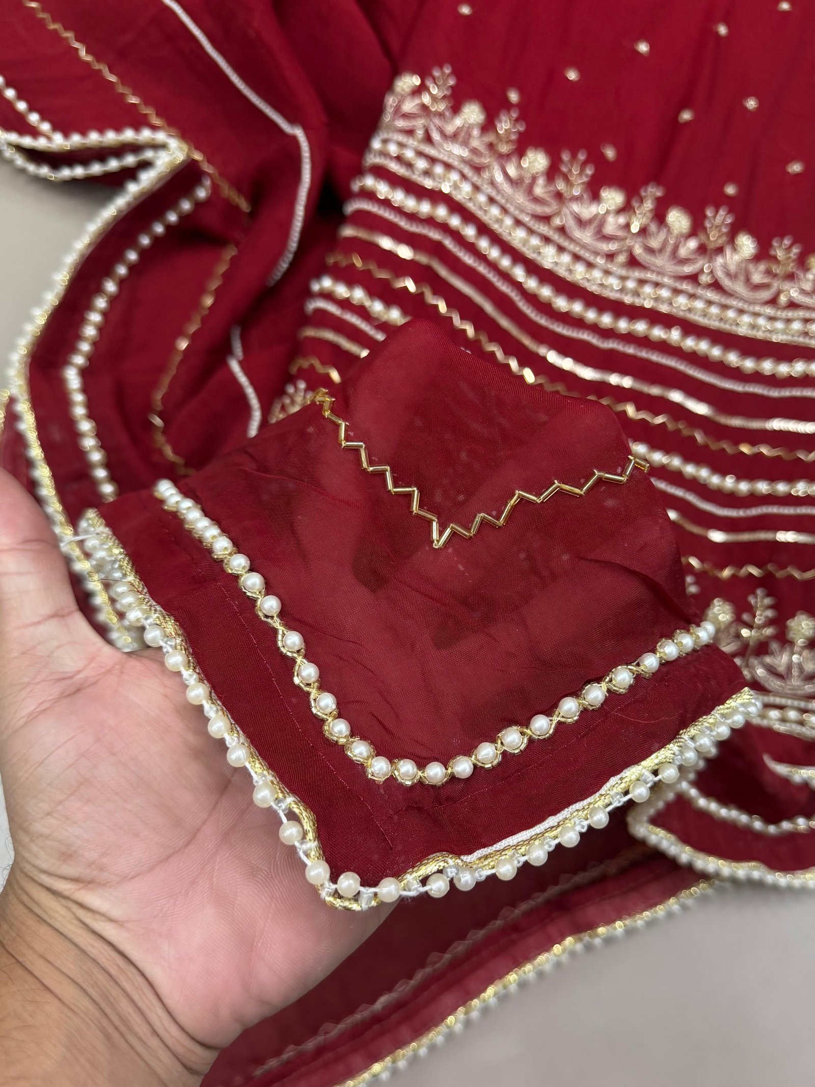 Organza Pearl Work Suit Dupatta (SD143-