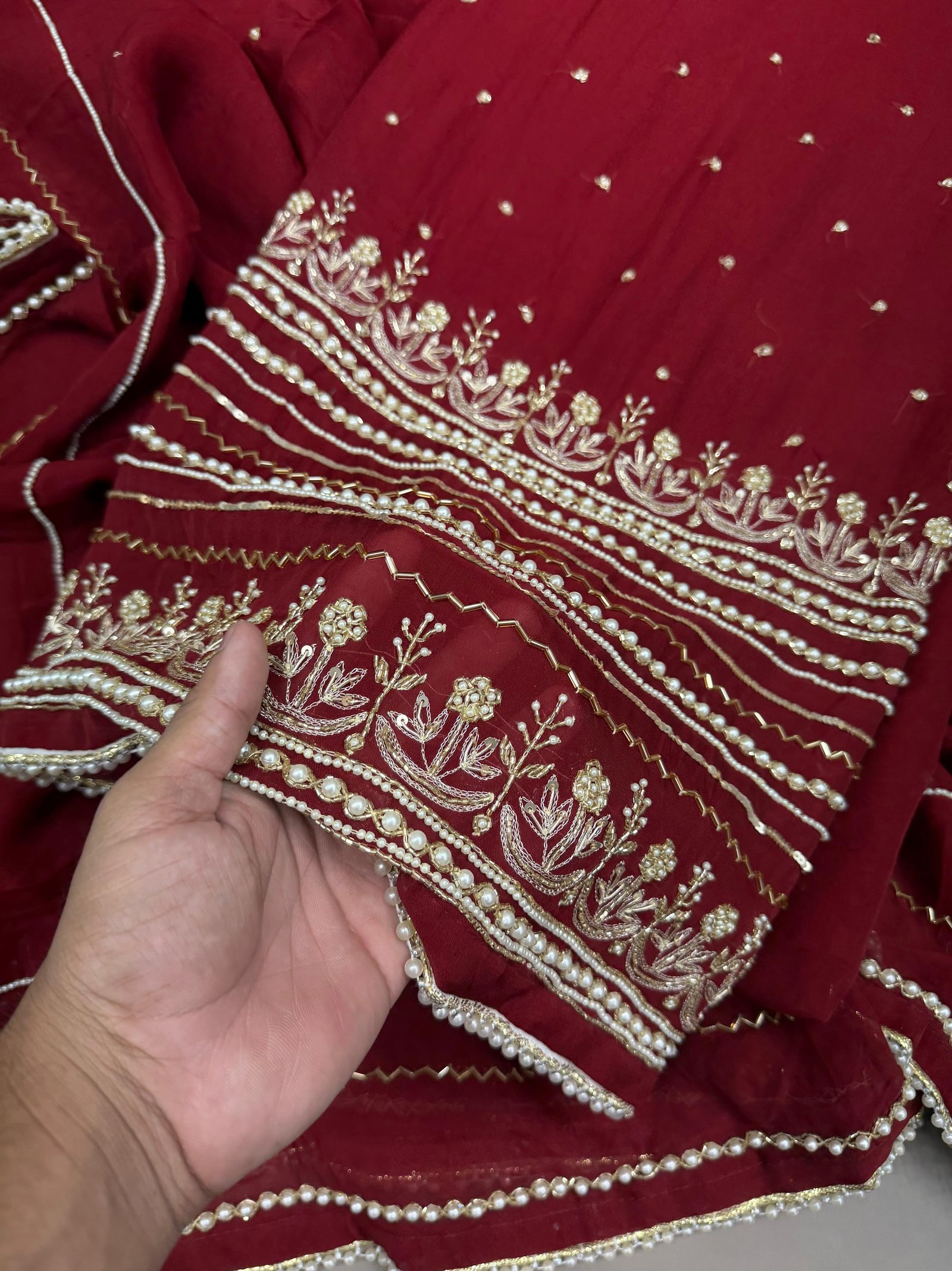 Organza Pearl Work Suit Dupatta (SD143-