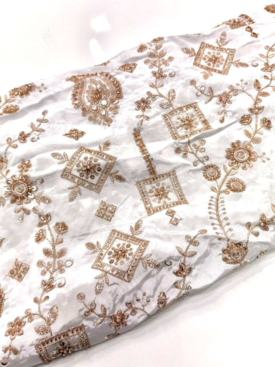 Dyeable Sequin Crepe Fabric