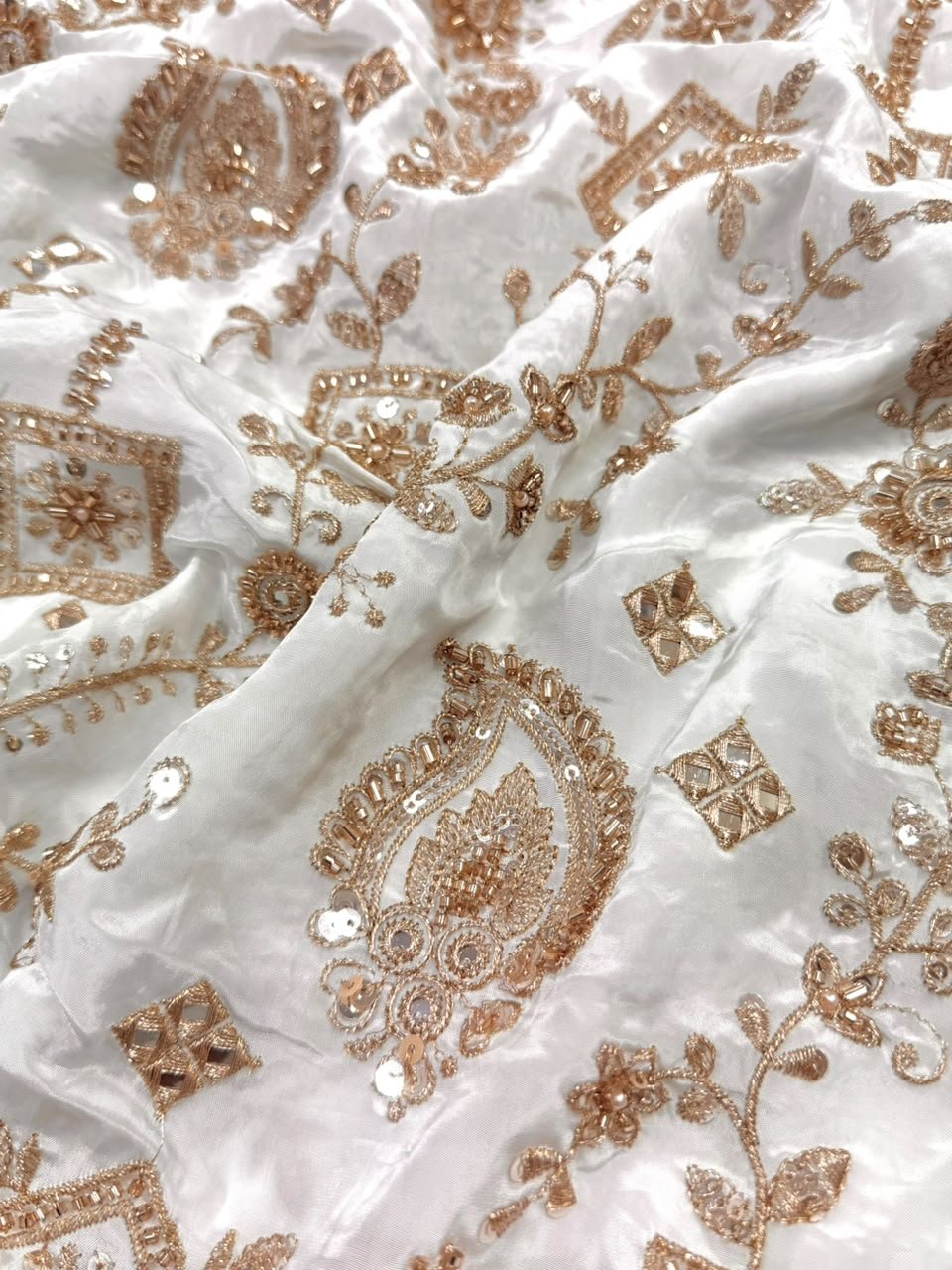 Dyeable Sequin Crepe Fabric