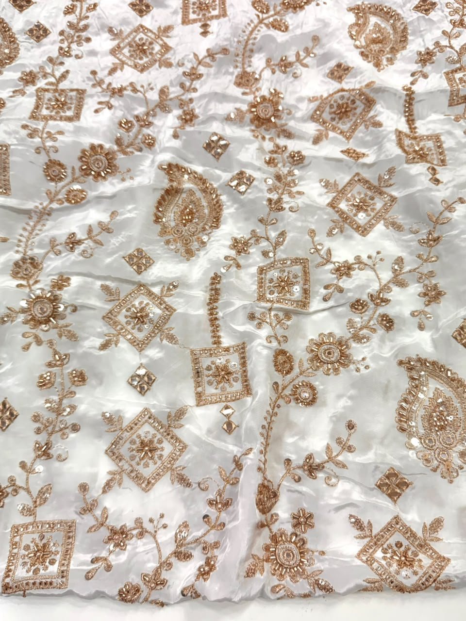 Dyeable Sequin Crepe Fabric