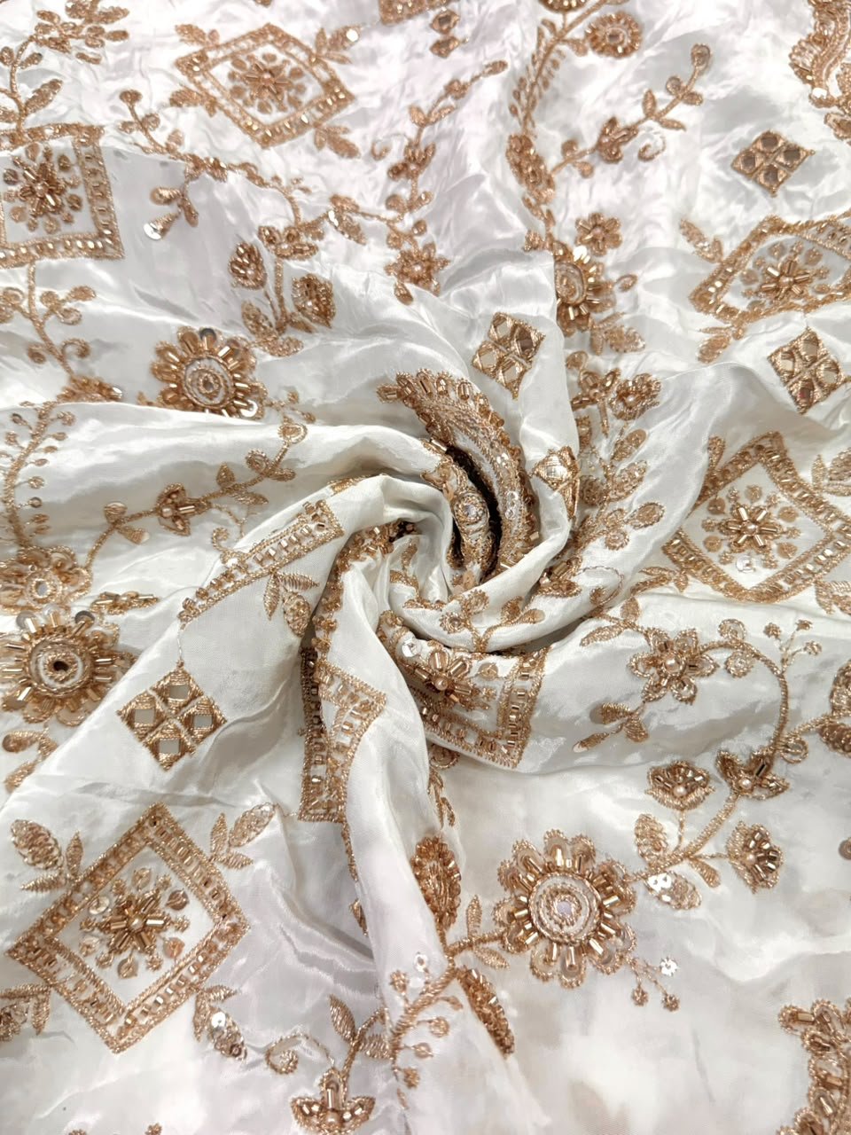 Dyeable Sequin Crepe Fabric