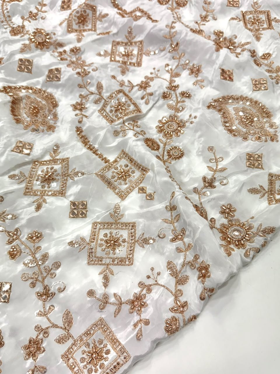 Dyeable Sequin Crepe Fabric