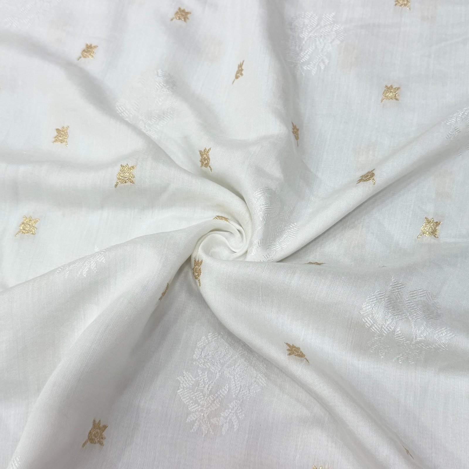 Premium Muslin Self With Golden Butti