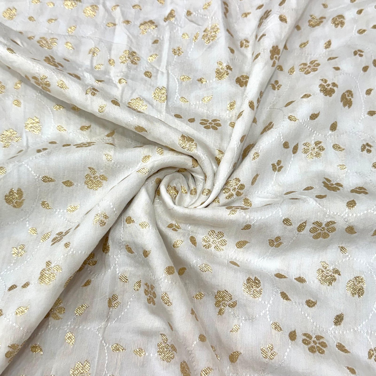 Premium Muslin Jaal With Golden Butti